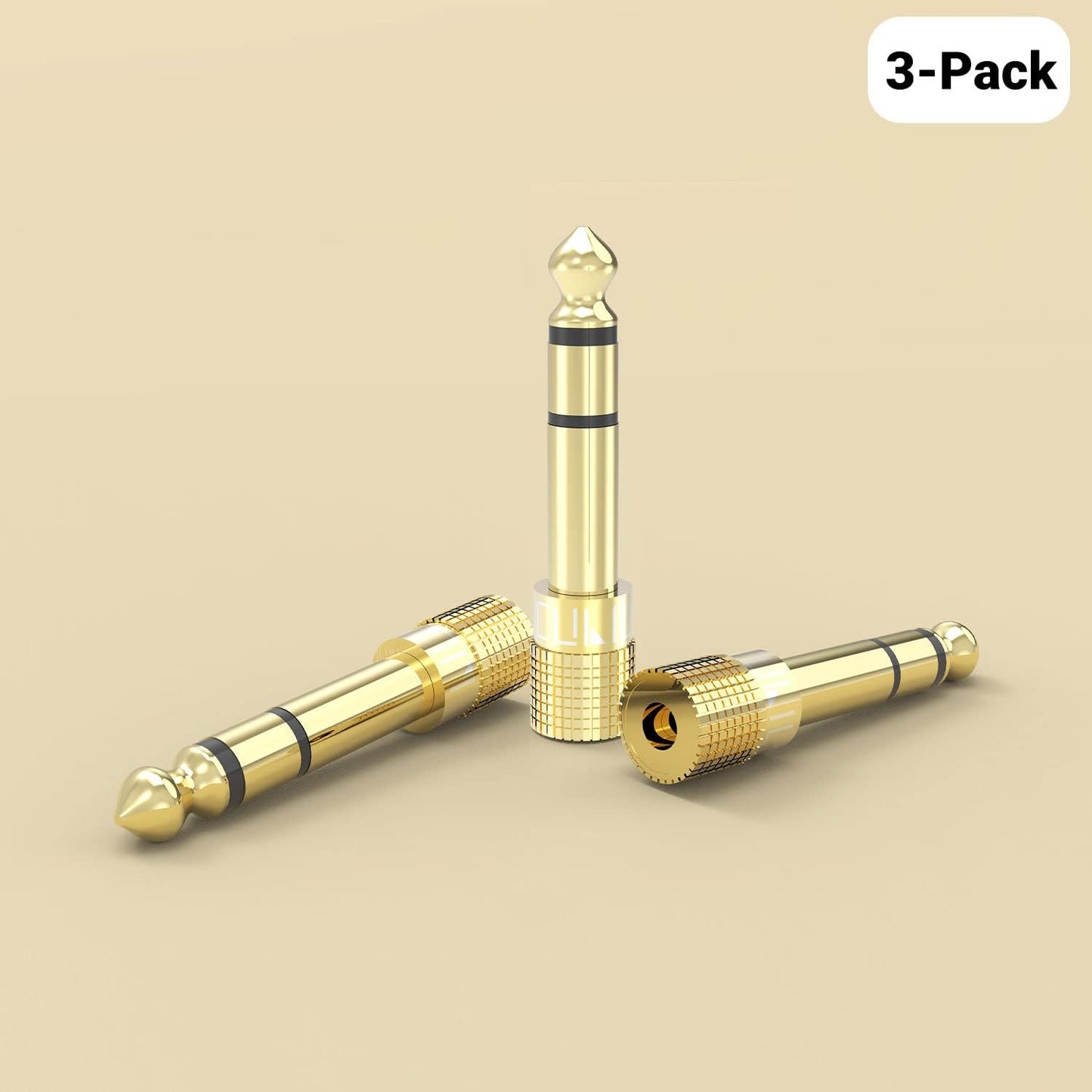 Cubilux 6.35mm to 3.5mm Audio Adapter, Gold Plated 1/4” Male to 1/8” Female TRS Stereo AUX Connector Converter for Guitar Keyboard Digital Piano Studio Monitor Amplifier Mixer Splitter, 6-Pack