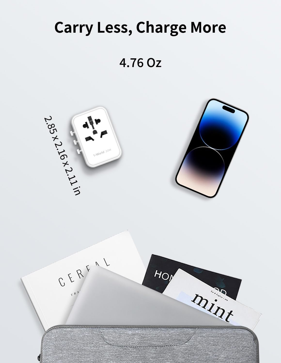 MOMAX Universal Travel Adapter, 20W+18W International Plug Adapter with 2 USB-A Quick Charging & 1 USB C PD Fast Charging,1 AC, All-in-one Wall Charger for USA EU UK AUS JP (Type C/A/G/I)