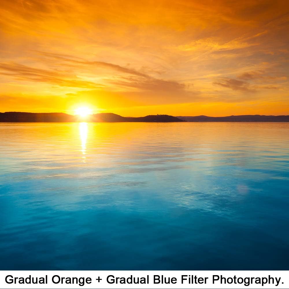 49mm Graduated Color Filters Kit 9 Pieces Gradual Colour Lens Filter Kit Set Accessory for Canon Nikon Sony Pentax Olympus Fuji DSLR Camera + Lens Filter Pouch +Lens Cleaning Cloth