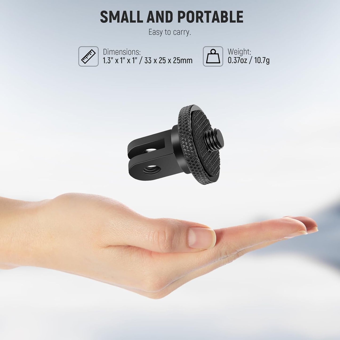 NEEWER Action Camera Tripod Mount Adapter with 1/4"-20 Screw Aluminum Alloy Accessories Compatible with Insta360 X5 X4 X3 GoPro Hero 13 12 DJI Osmo Action 5 Pro 4 3 AKASO APEMAN, GP-81