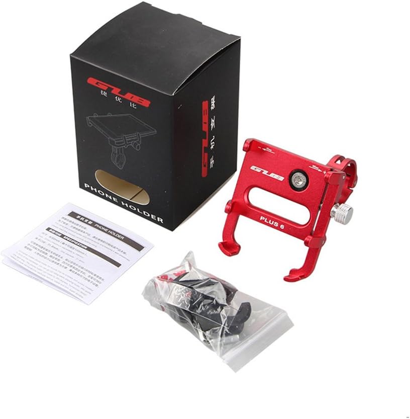 GUB Bicycle & Motorcycle Phone Mount - Aluminum Bike Phone Holder with 360°Rotation Adjustable Handlebar Phone Holder Compatible with iPhone Xs XR 8 Plus,Compatible with Samsung S9/S8 (Plus 6 Gray)