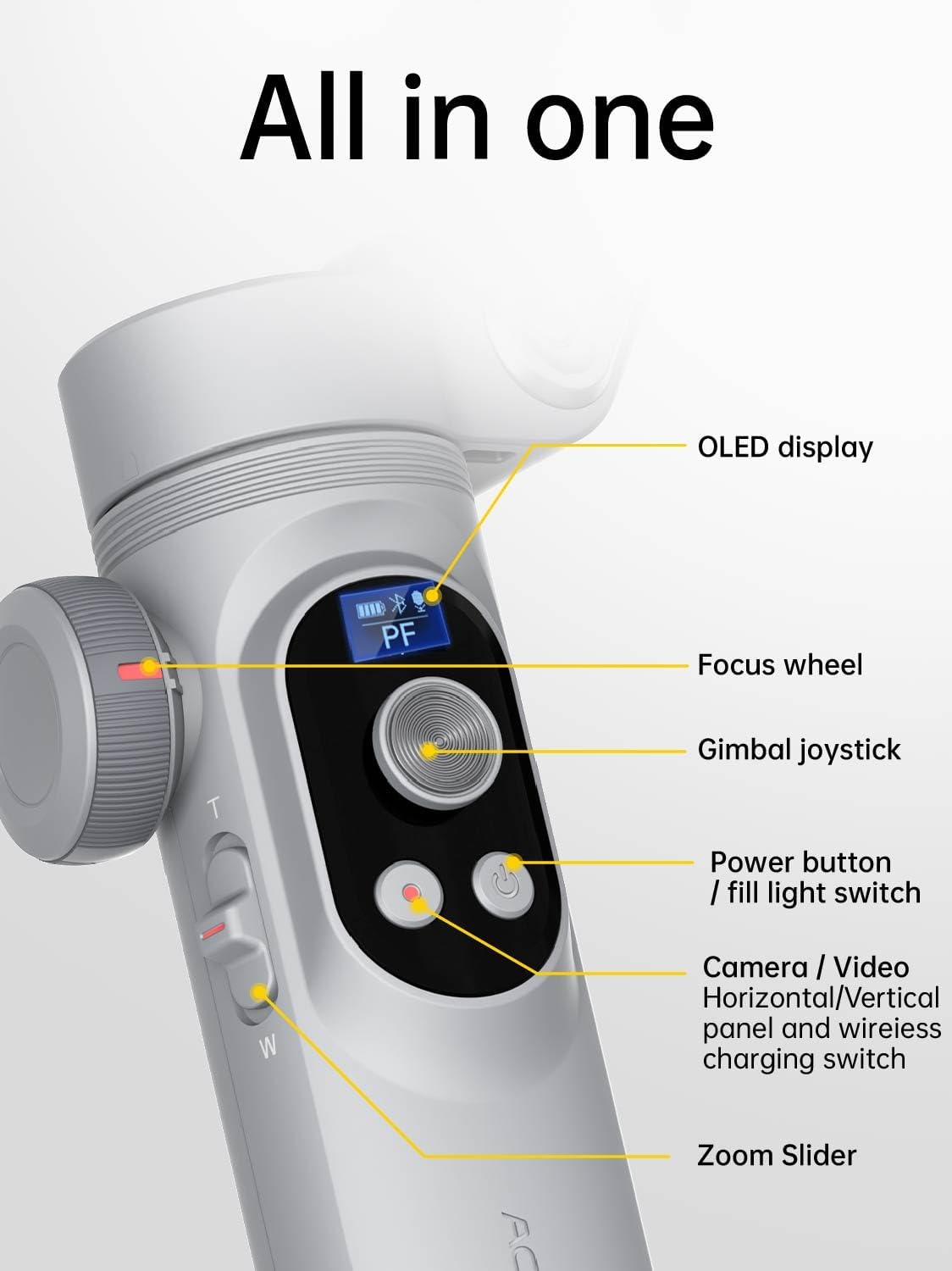 iPhone Gimbal, 3-Axis Gimbal Stabilizer for Smartphone w/RGB Magnetic Fill Light Portable with Fous/Zoom Wheel for Vlog, Compatible with iPhone 15 Pro Max/Android-Smart X Pro Kit Gray