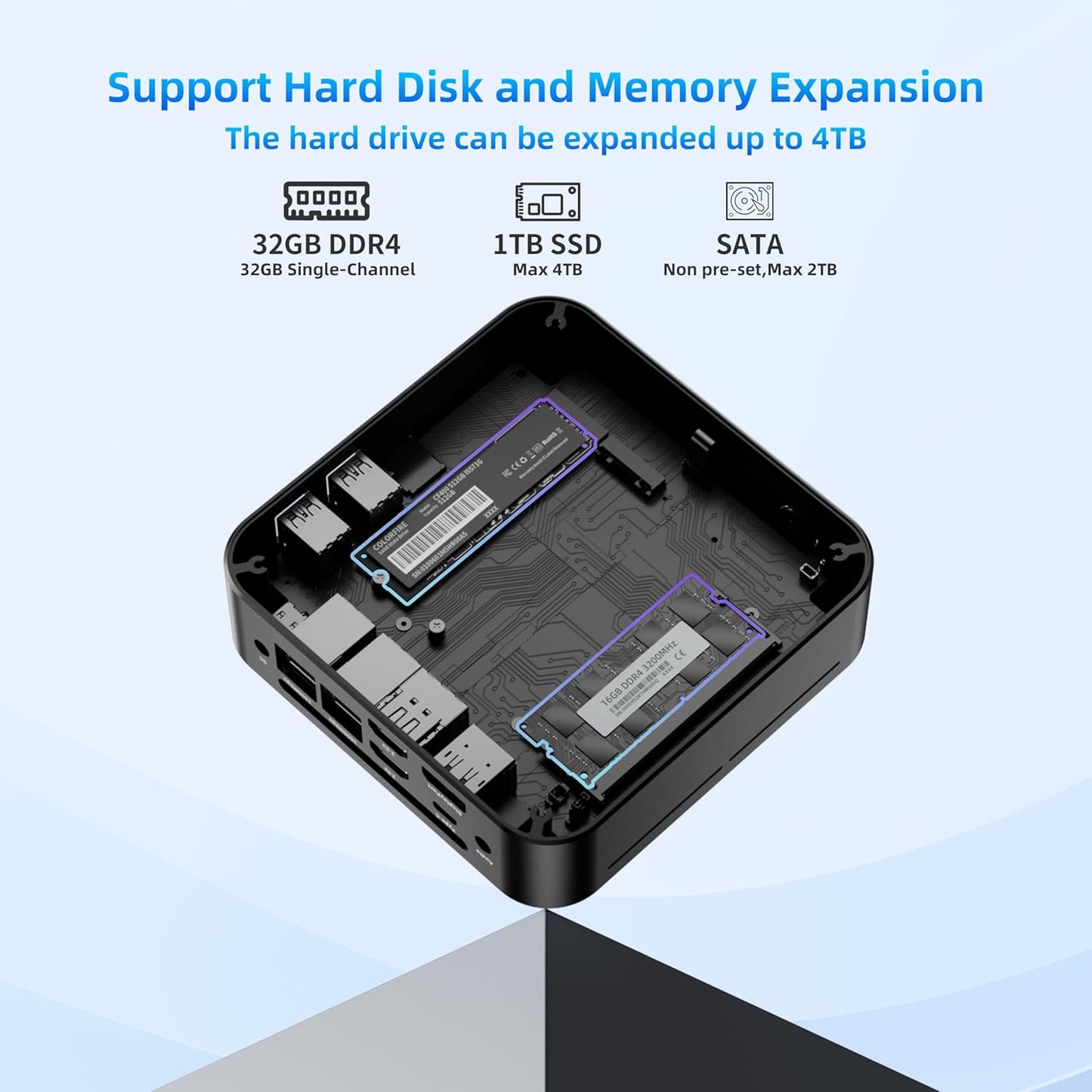 DreamQuest Mini PC W-11 Pro N95 (up to 3.4GHz) 32GB DDR4 RAM 1TB PCIe M.2 SSD Mini Desktop Computer 4K HDMI/DP/USB Type C/WiFi 5/USB3.1/BT5.0/Micro PC for Home & Business