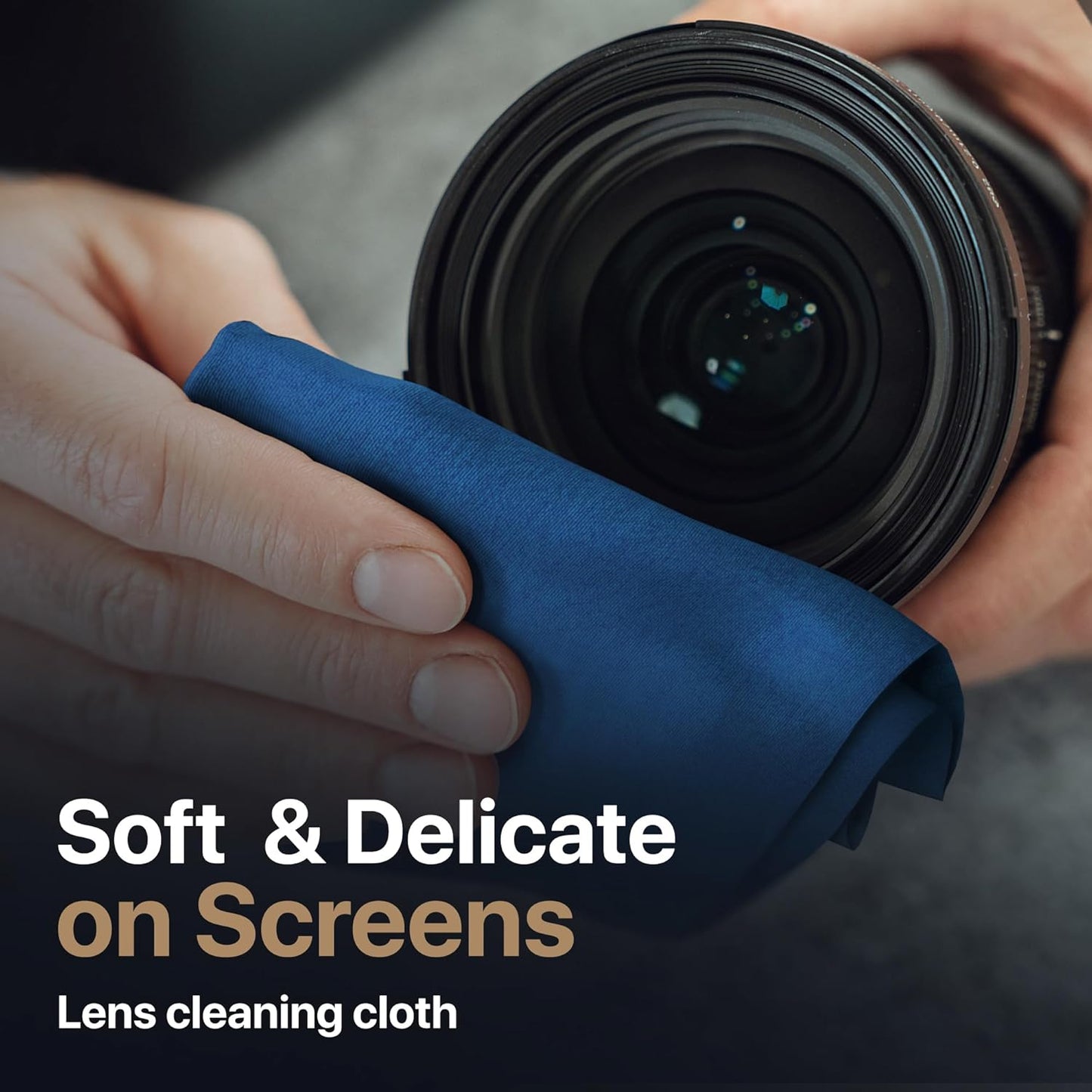 Kuzy Premium Microfiber MacBook Screen Cleaner and Keyboard Protector - Anti-Imprint Laptop Cleaning Cloth for MacBook Pro 14" and MacBook Air 13", Scratch-Free, 11.5 x 7.5 inches, 1 Pack - Navy Blue