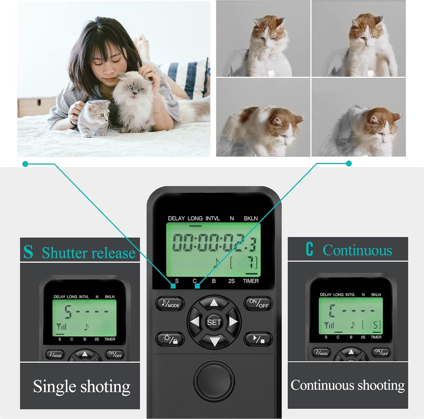 Wireless Shutter Camera Remote Intervalometer Timer Compatible with Nikon D3, D4, D4s, D5, D6, D800, D850, D810, D700, D500, D300, D200, F6, F100, F5, F90, N90s, D1X, D2H; Replaces Nikon MC-30A