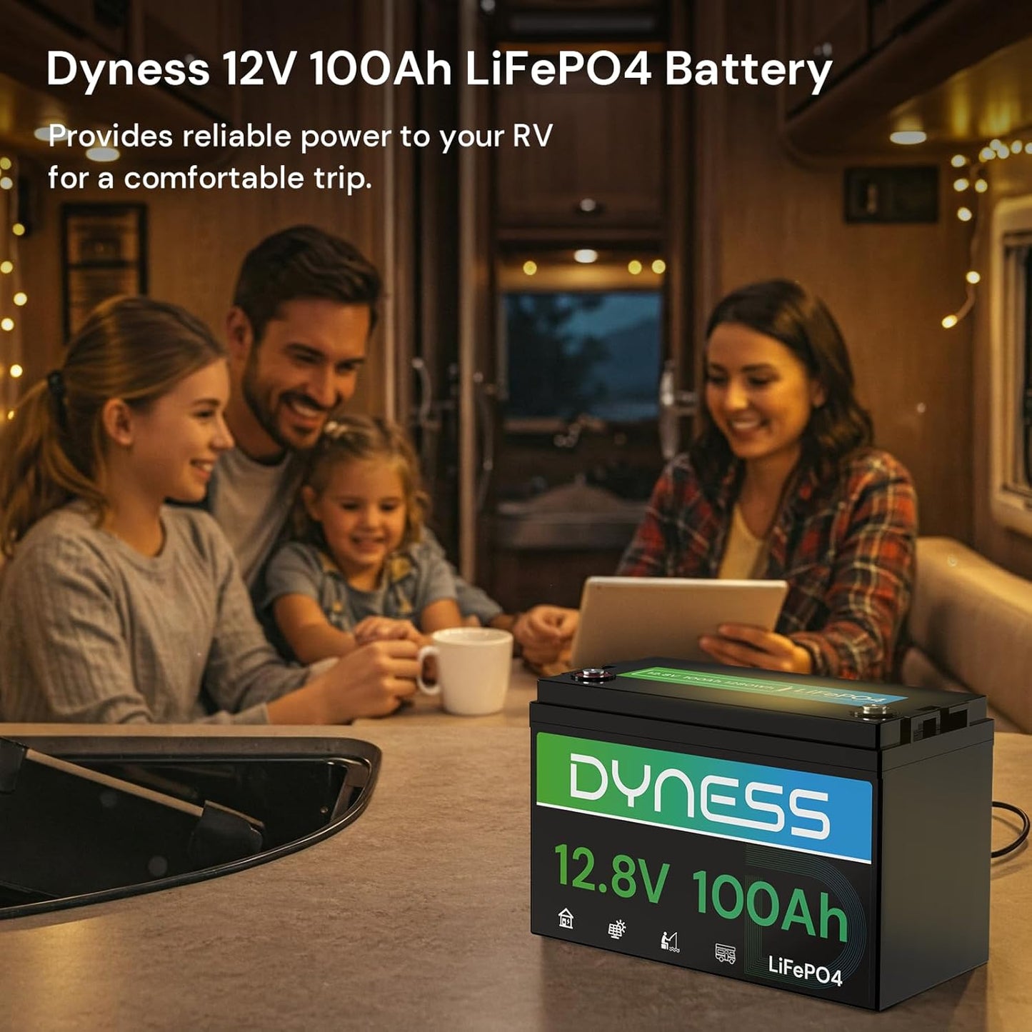 12V 100Ah LiFePO4 Lithium Battery (4 Pack) BCI Group 31 with Low-Temp Protection, A+ Grade Cell Built-in 100A BMS, 12 Volt Lithium Battery Perfect for RV, Solar System, Off-Grid, Home Energy