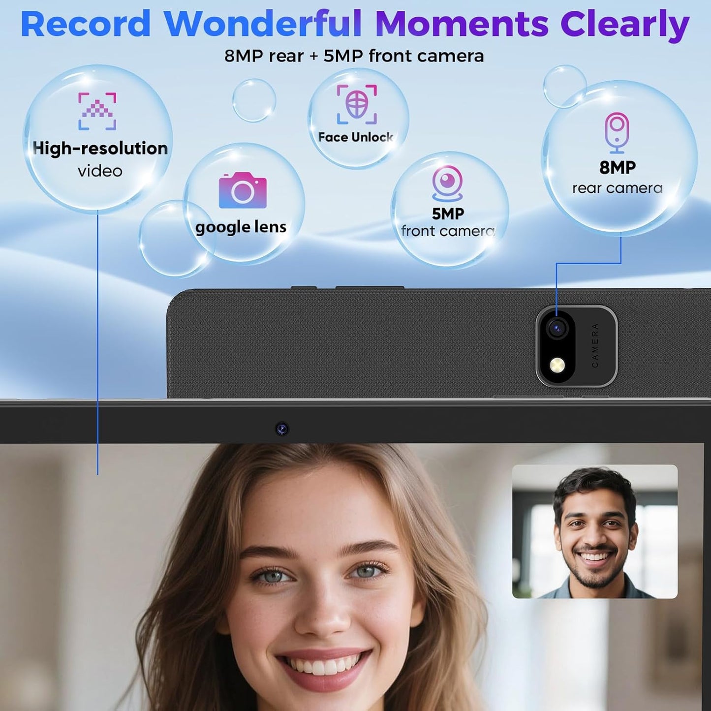 Android Tablet with Keyboard, 26GB RAM, 256GB ROM(1TB Expand), 10.1 inch Android 14 Tablet, 8000mAh Battery, BT 5.0, GMS Certified, 2.4G&5G WiFi, 2 in 1 Tablets with Mouse, Case, Stylus(Green)