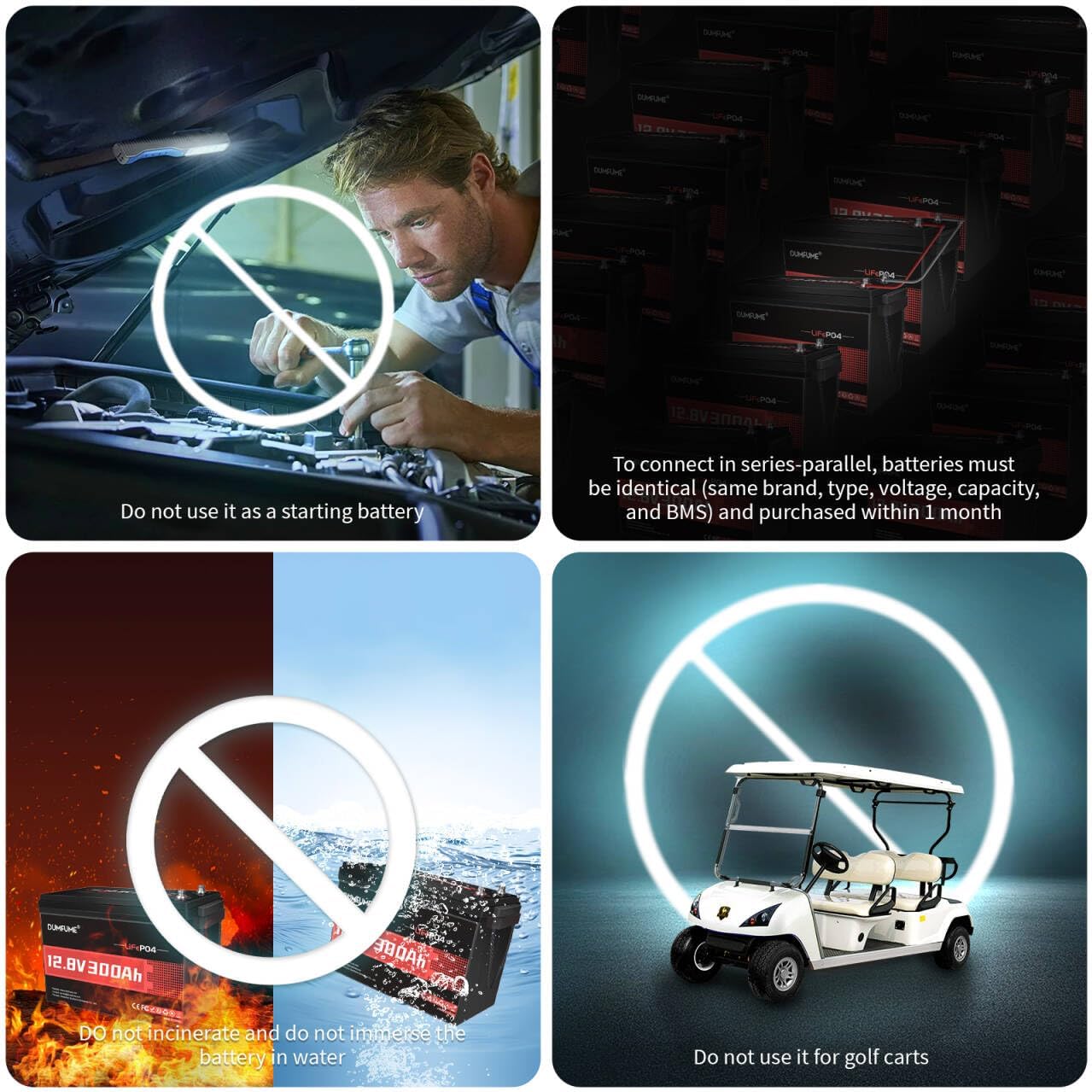 12V 300Ah Lithium LiFePO4 Battery,200A BMS 3840Wh Rechargeable Lithium Iron Phosphate Battery for Solar Energy Storage,Backup Power,RV,Camping