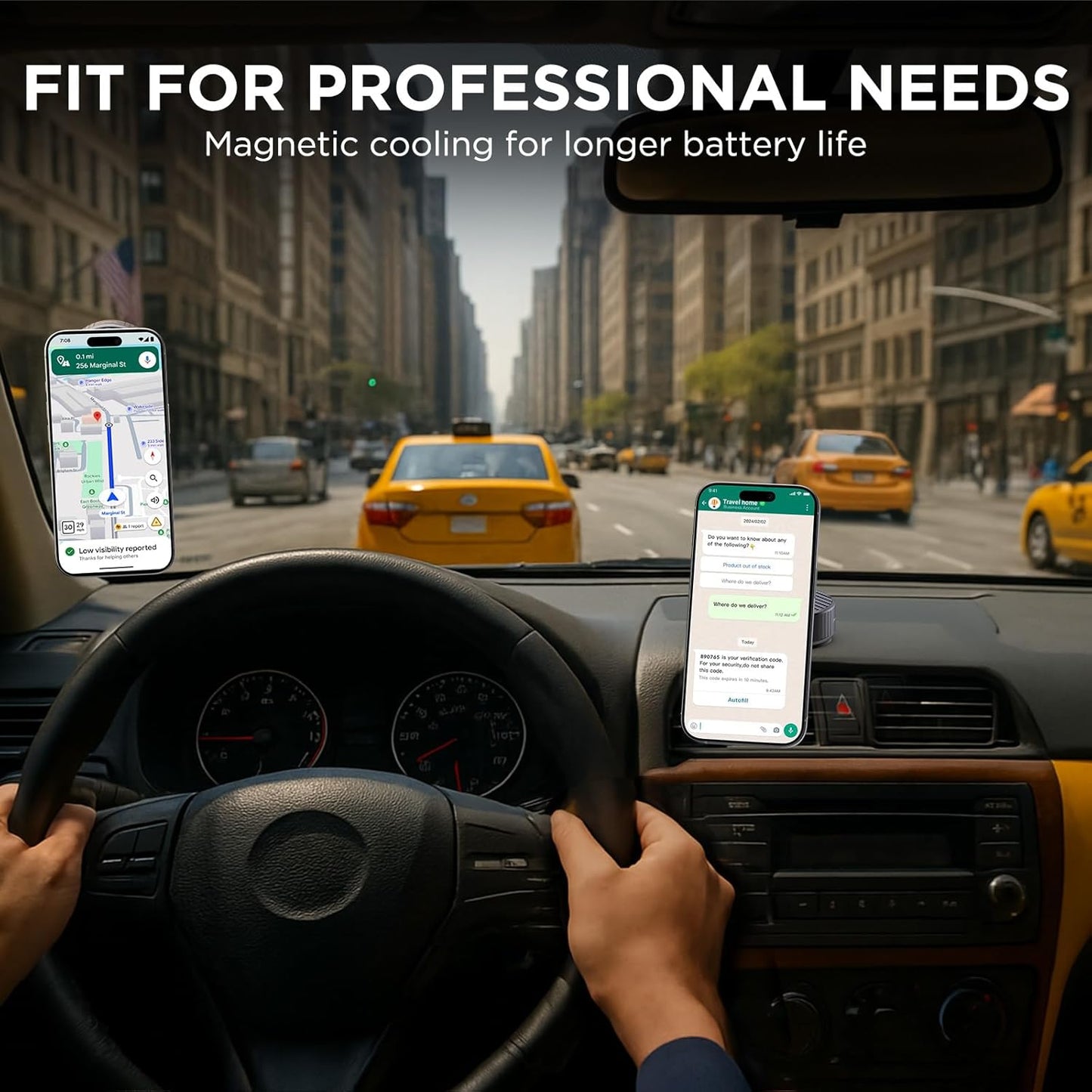 Magsafe Car Mount, Magnetic Phone Older,N55 Super Strong Suction Cup, 360° Adjustable, Portable Foldable Phone Holder for Your Car