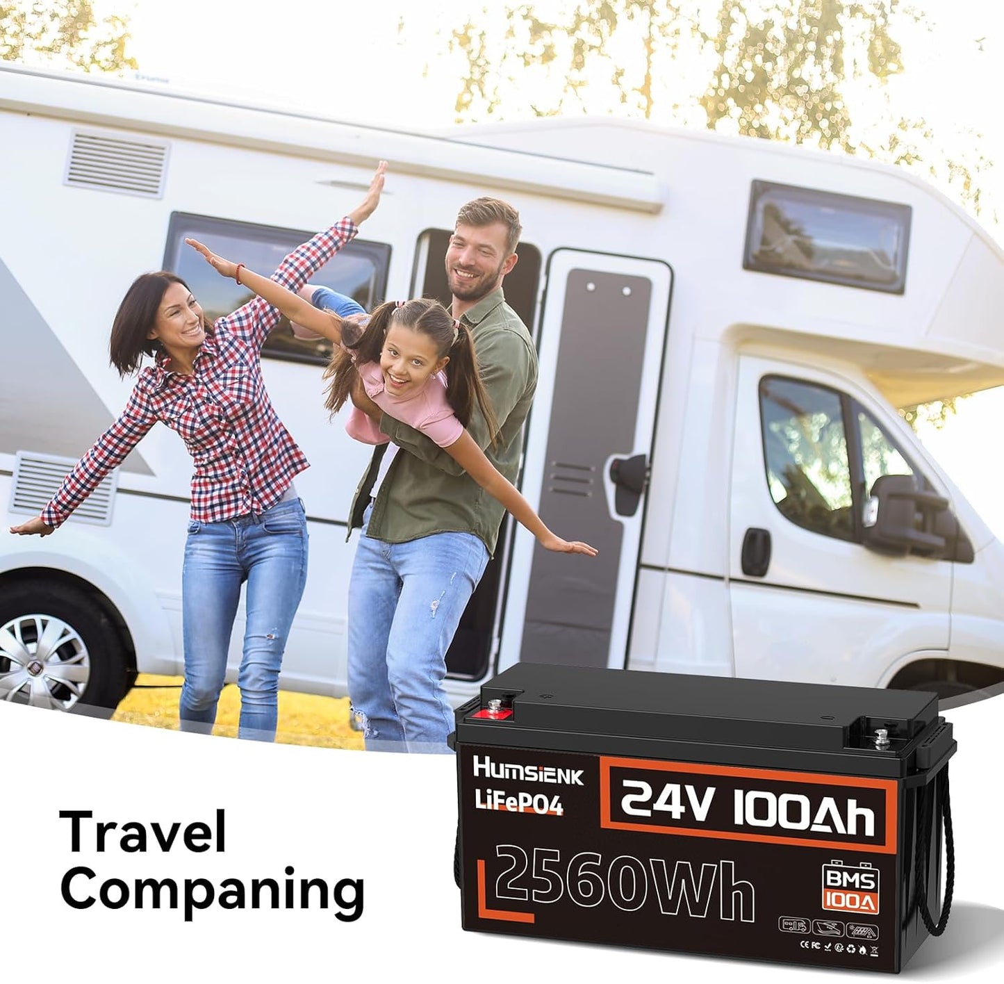 24V Lithium Battery 100Ah LiFePO4 Batterys 2 PCS, Built-in 100A BMS with Low-Temp, 15000+ Deep Cycles, 2560Wh Lithium Iron Phosphate Battery, for RV Solar Energy Off Grid Trolling Motor