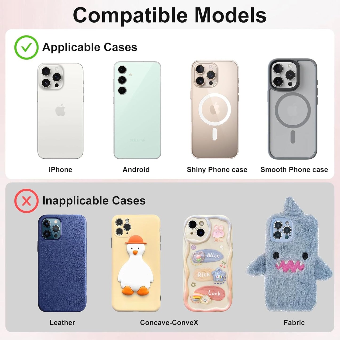 Silicone Suction Cup Phone Case Mount Double Sided, Phone Accessories Hands-Free Strong Grip Holder for Selfies and Videos, Silicon Phone Stand for iPhone and Android Lavender