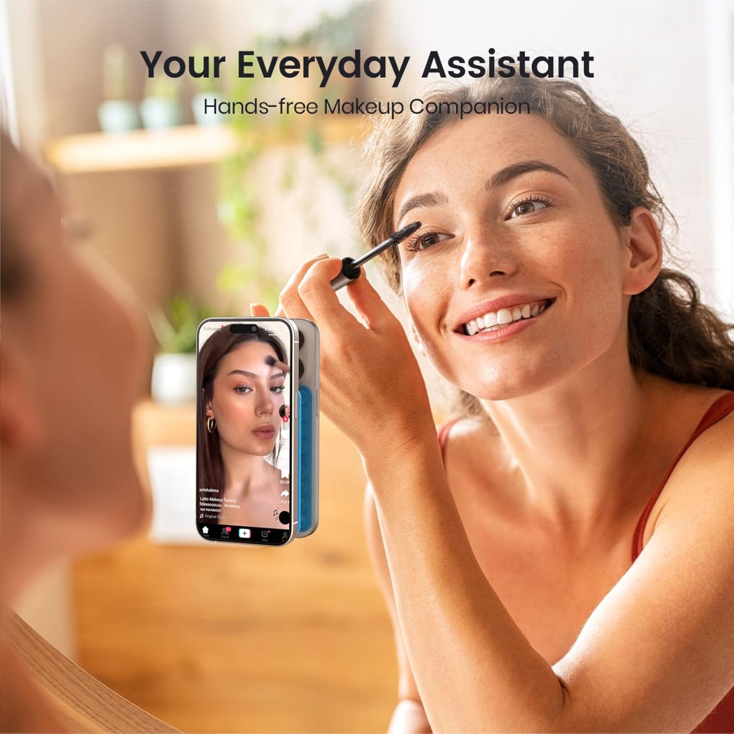 Silicone Suction Cup Phone Case Mount Double Sided, Silicon Sticky Phone Grip with Higher Suction Power for Cell Phone, Hands-Free Phone Accessories Holder for Selfies and Videos, Baby Blue