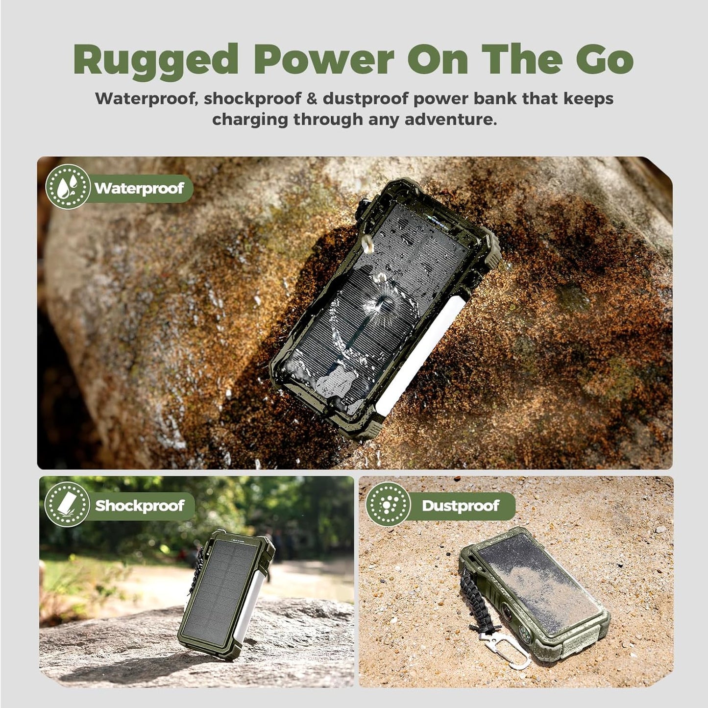 BLAVOR Solar Power Bank 20000mAh/74000mWh Built-in Cables, Wireless Charger for Apple Watch, 20W Fast Charging Battery Pack with USB C, Flashlight, Solar Charger for iPhone, iPad, iWatch, Samsung