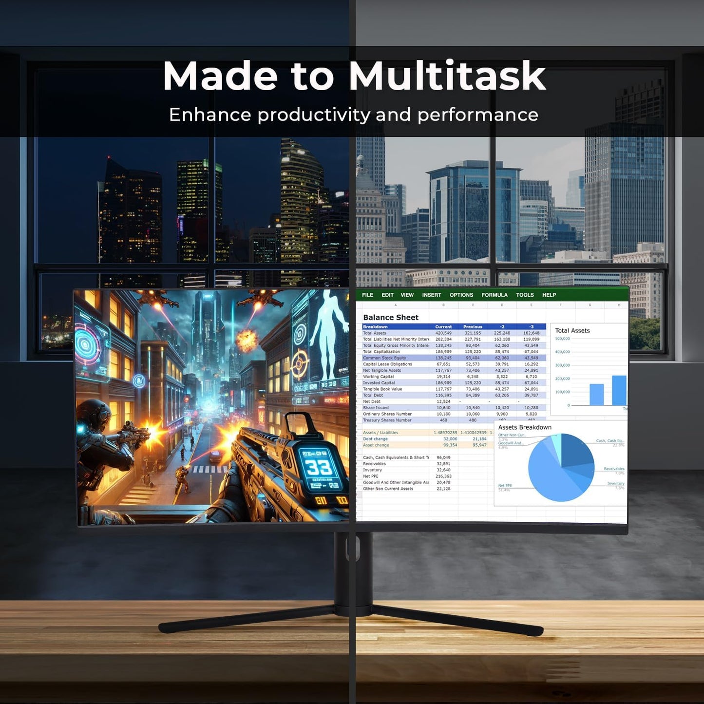 Deco Gear 34" 3440x1440 21:9 Ultrawide Curved Monitor, 180Hz, HDR10, 4000:1 Contrast Ratio, 99% sRGB, 16.7 Million Colors, Adaptive Sync, Blue Light Reduction