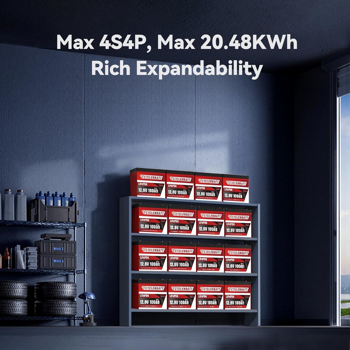 12V 100Ah Mini Bluetooth LiFePO4 Battery, 12 Volt Lithium Battery Bulit in 100A Smart BMS with Low-Temp Protection, 100Ah Lithium Battery Great for Marine, Trolling Motor, RV, Camper, Solar