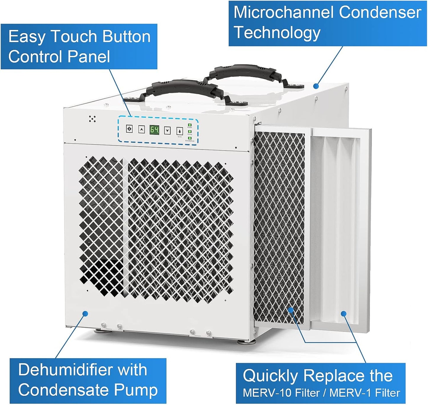 ALORAIR Sentinel HDi120 Commercial Dehumidifier with Pump, 235 Pints Whole Homes Dehumidifier for Crawl Spaces, Basements, up to 3,300 sq. ft. cETL
