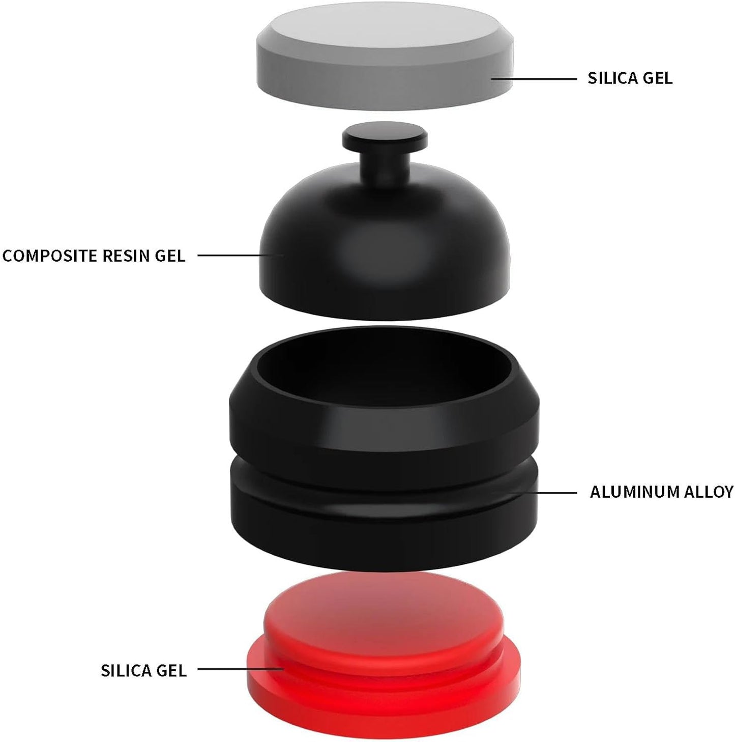 Preffair Audio Speaker Aluminum/Silicone Isolation Feet Turntable Damper Vibration Stopper Stand Absorption Shock Pad for Amplifier Preamp DAC Devices 4Pcs (Gray, 1.73"x1.18")