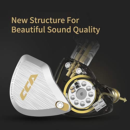 CCA C12 in Ear Monitor Headphones 5BA 1DD Hybrid HiFi IEM Earphones Noise Isolating Stereo Wired Earbuds for Musicians Audiophile Singers DJ