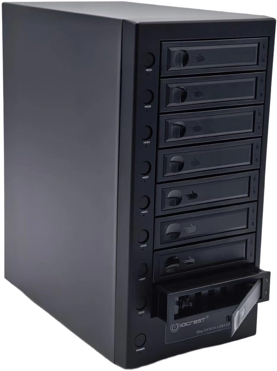 USB 4.0 (40Gbps) Type-C 8 Bay 2.5 Inch and 3.5 Inch SATA Hard Drive External Hard Drive Enclosure