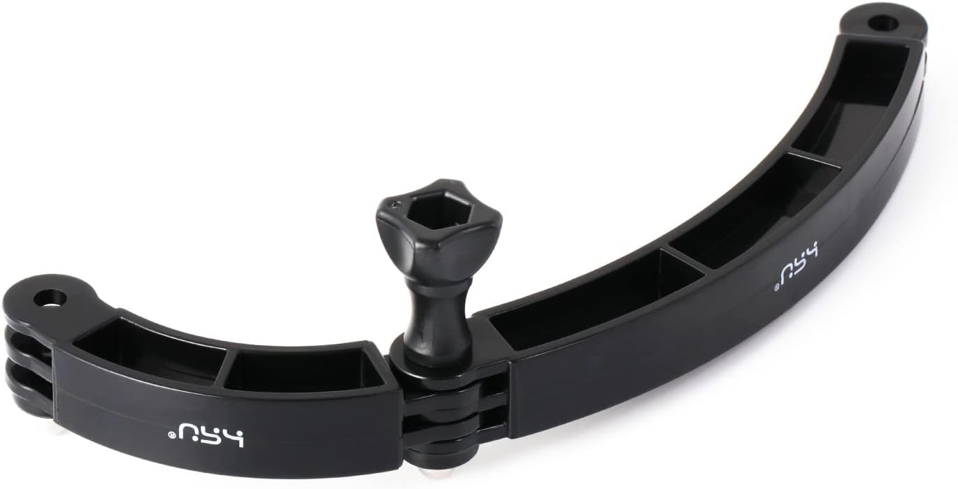 HSU 3 in 1 Curved Extension Arm Kit, Extension Pivot Arm Adjustable Monopod Bracket for GoPro Hero 13/12/11/10/9/8/7/6/5 Black, Session 5/4, DJI Osmo Action and More