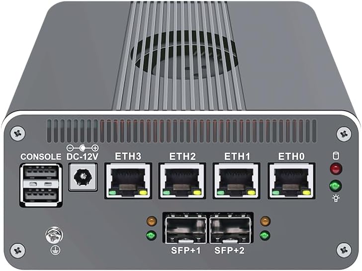 CWWK Intel Alder Lake N100(4C/4T Up to 3.4GHz)/N305(8C/8T Up to 3.8GHz) Dual SFP+10GbE Mini PC|4xIntel I226-V 2.5GbE |DDR5 Memory|PCI-E x4|HDMI+DP+Type-C (10 Gigabit N100, 32G RAM 512G SSD)