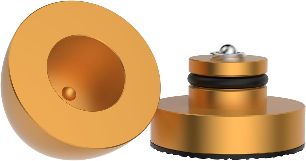 Audiocrast 4X HiFi Speaker Stand Feet Spike Pads Speaker Vibration Damper 30x33mm Aluminum Resonance Reduce Shock Absorber Floor Protector for Audio Speaker Amp Turntable