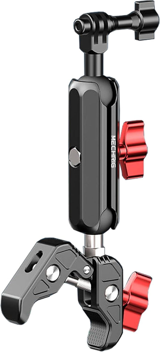 Camera Clamp Mount, Super Clamp Mount with Double Ball Head Magic Arm for Bike Handlebar & Aluminum Alloy & 360°Rotating Ebike Handlebar Bracket for DJl,Go pr0, lnsta36o X5 X4 X3,78005