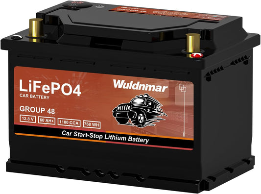 LiFePO4 Lithium Start-Stop Car Battery - 12V 60Ah, Fast Charging, Reliable Power for Modern Vehicles