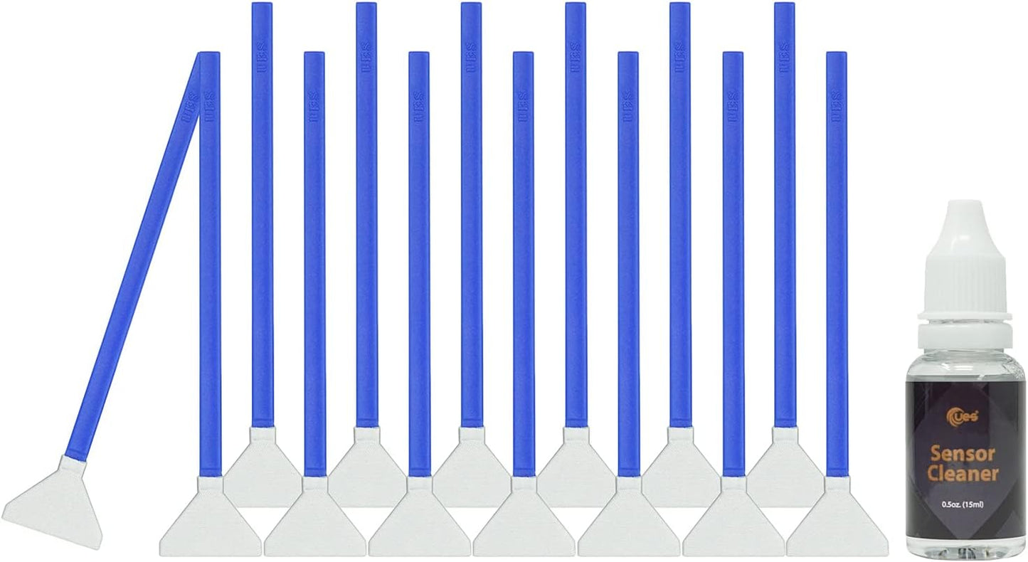 UES FFR24: Full Frame Camera Cleaning Kit 14pcs Sensor Cleaning Swab and 15ml Cleaner Compatible for Sony Nikon Canon FF CCD CMOS Clean