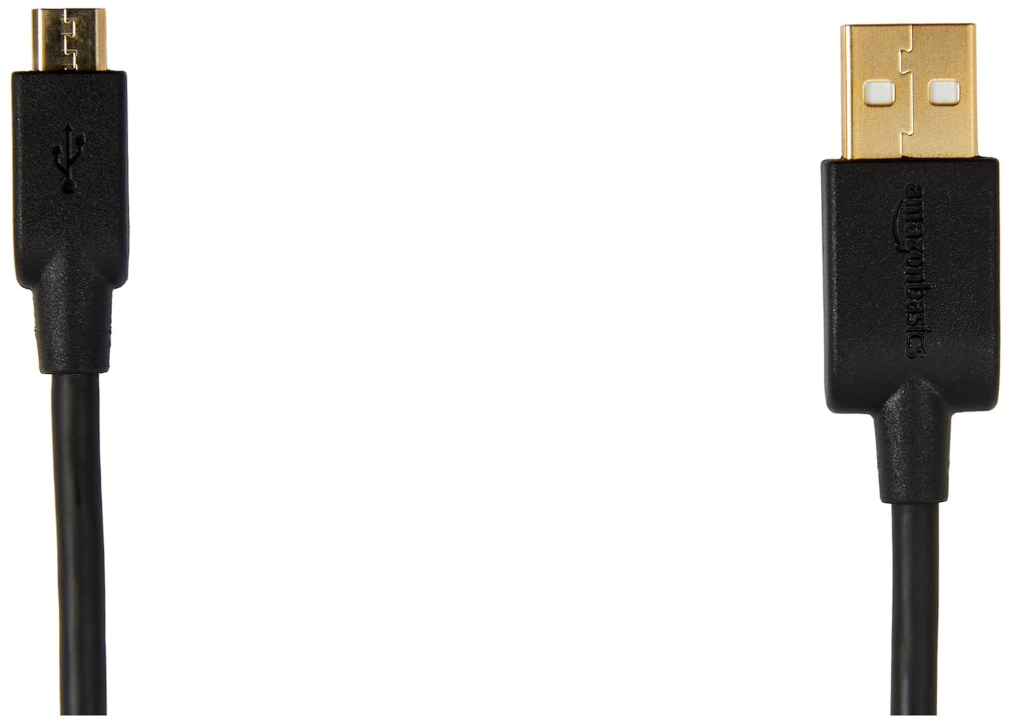 Amazon Basics USB-A to Micro USB Charging Cable, 480Mbps Transfer Speed with Gold-Plated Plugs, USB 2.0, 6 Foot, Black