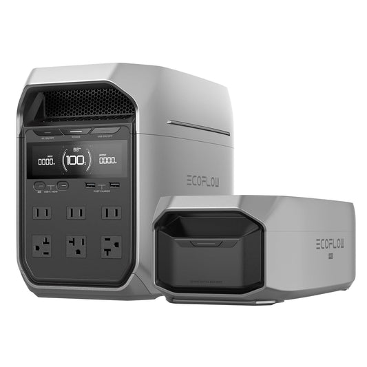 EF ECOFLOW Portable Power Station DELTA 3 Plus with Smart Extra Battery, Expand Capacity from 1024Wh to 2048Wh, Solar Generator for Emergency, Home Backup, Outdoor Camping