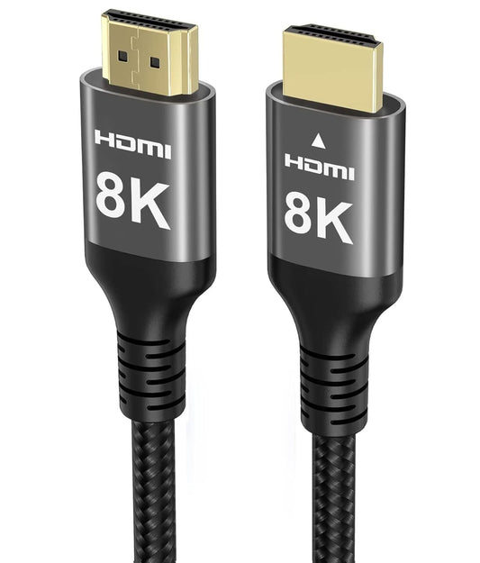 8K HDMI Cable 48Gbps 65 FT, Nylon Braided High Speed HDMI® Cable 4k 120Hz 2k 165Hz 8k 60Hz 12bit eARC ARC Dolby Atmos HDR10+ HDCP2.3 Compatible for Gaming PC TV Soundbar Monitor Mac PS5 Xbox