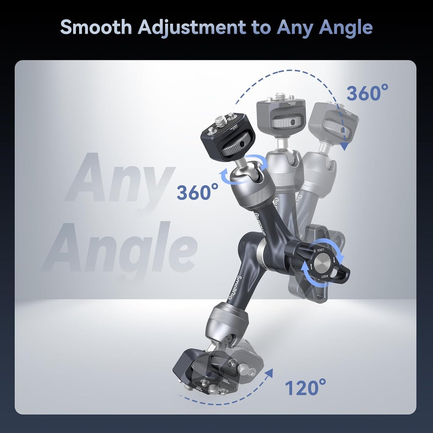 SMALLRIG 7" Rosette Magic Arm, Camera Monitor Mount, Articulating Arm with 1/4"-20 Screws and Anti-Twist Pins, Max Load Capacity 3.5kg Friction Arm, for Cameras, Monitors, LED Lights and Phones