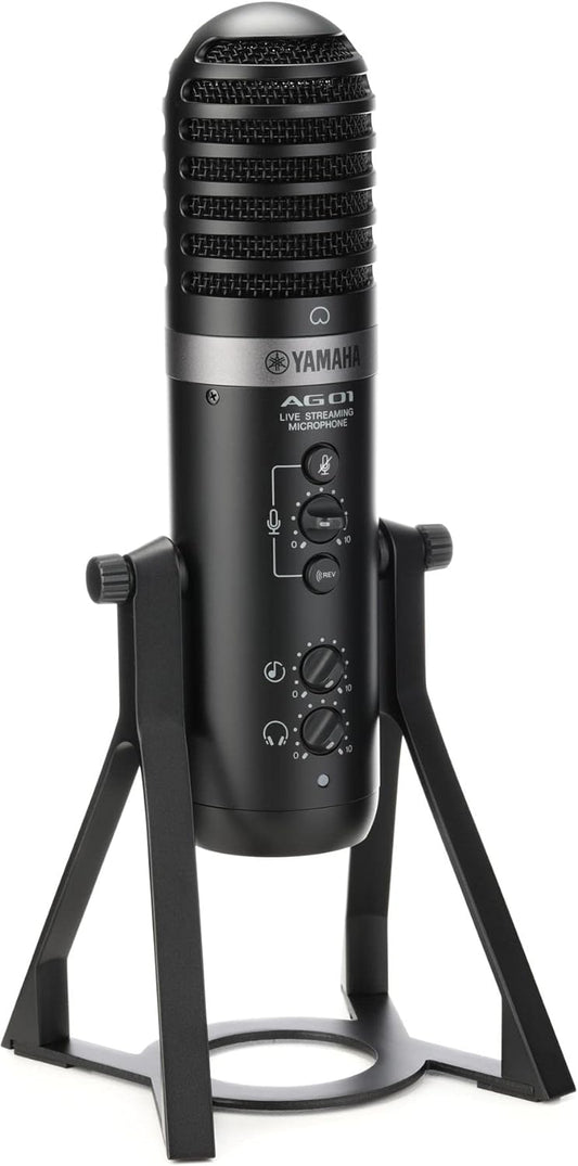 Yamaha AG01 Black USB microphone with integrated high-performance mixer and Steinberg Software Suite