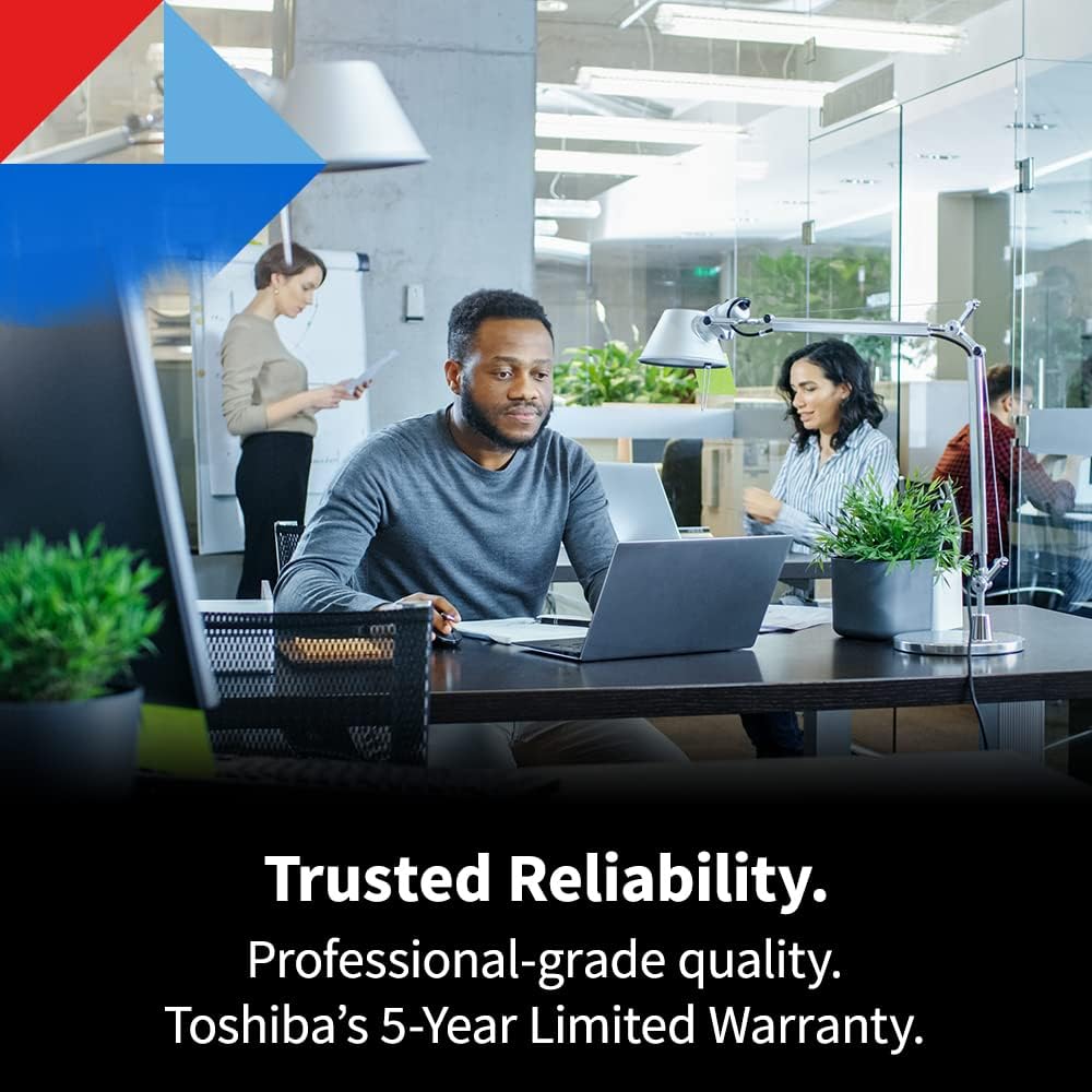 Toshiba N300 PRO 8TB Large-Sized Business NAS (up to 24 Bays) 3.5-Inch Internal Hard Drive - Up to 300 TB/Year Workload Rate CMR SATA 6 GB/s 7200 RPM 512 MB Cache - HDWG780XZSTB