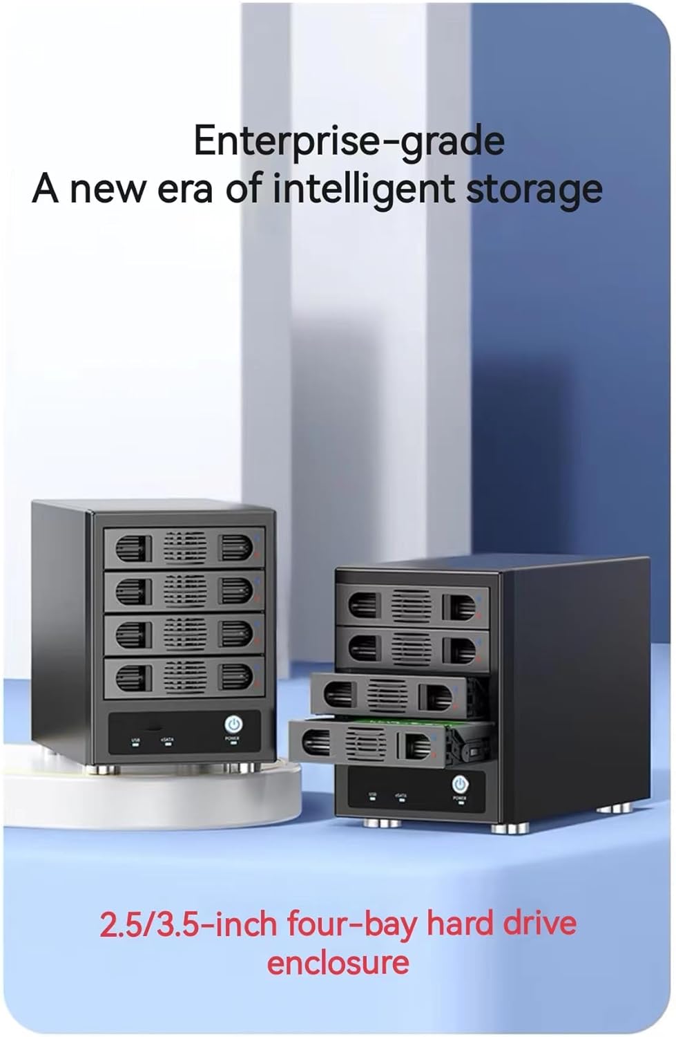 Syba SY-ENC50104 4 Bay 3.5” SATA III HDD Non-RAID Enclosure – Supports USB 3.0 & eSATA Interface, Black