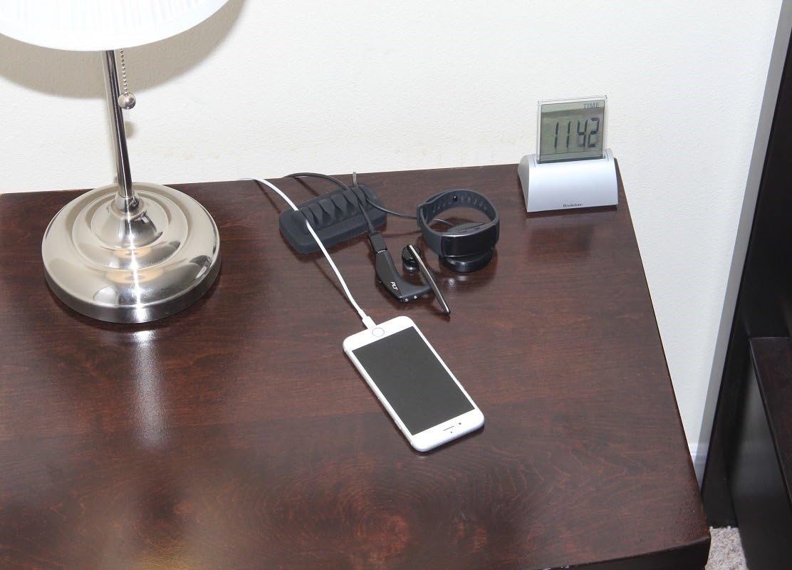 Heaviest Cable Organizer on The Market! Compact and Weighted Desktop Cord Holder and Cable Organizer, Eco-Friendly Silicone, No Bad Smell, Bundled with 4 Reusable Cable Ties! (Black)