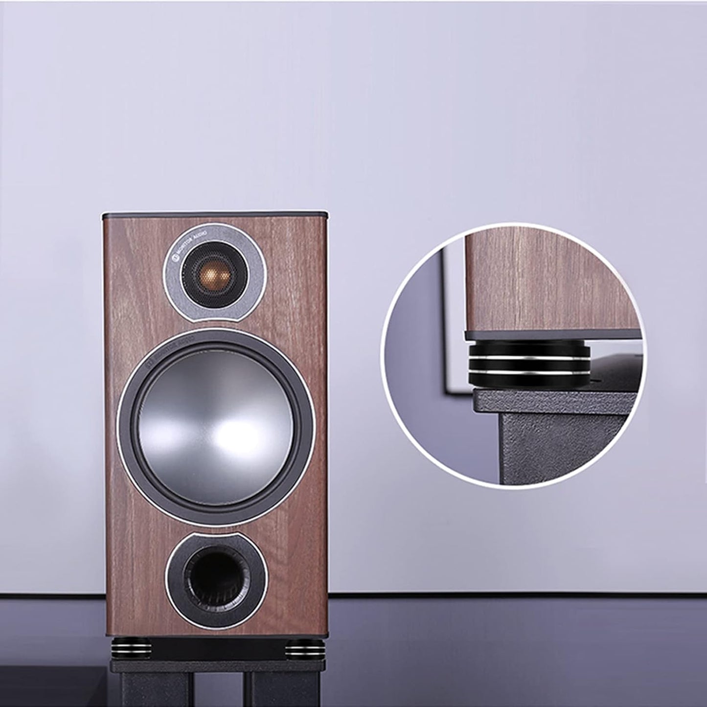 Tertullus 4 Pcs HiFi Speaker Isolation Feet 40x20mm Aluminum Speaker Spike Pad for Turntable, Subwoofers, Amplifier, HiFi Devices, Dac, Recorder, Cd (Black)