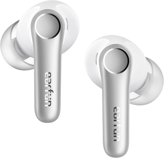EarFun Air Pro 4 Adaptive Hybrid Noise Canceling Wireless Earbuds, Qualcomm Snapdragon Sound, aptX™ Lossless, 6 Mics AI CVC 8.0 Call, LDAC Hi-Res Audio, 52H Playtime, Bluetooth 5.4, White