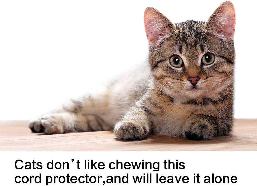 Alex Tech 25ft - 3/4 inch Cord Protector Wire Loom Tubing Cable Sleeve Split Sleeving For USB Cable Power Cord Audio Video Cable – Protect Cat From Chewing Cords - Black