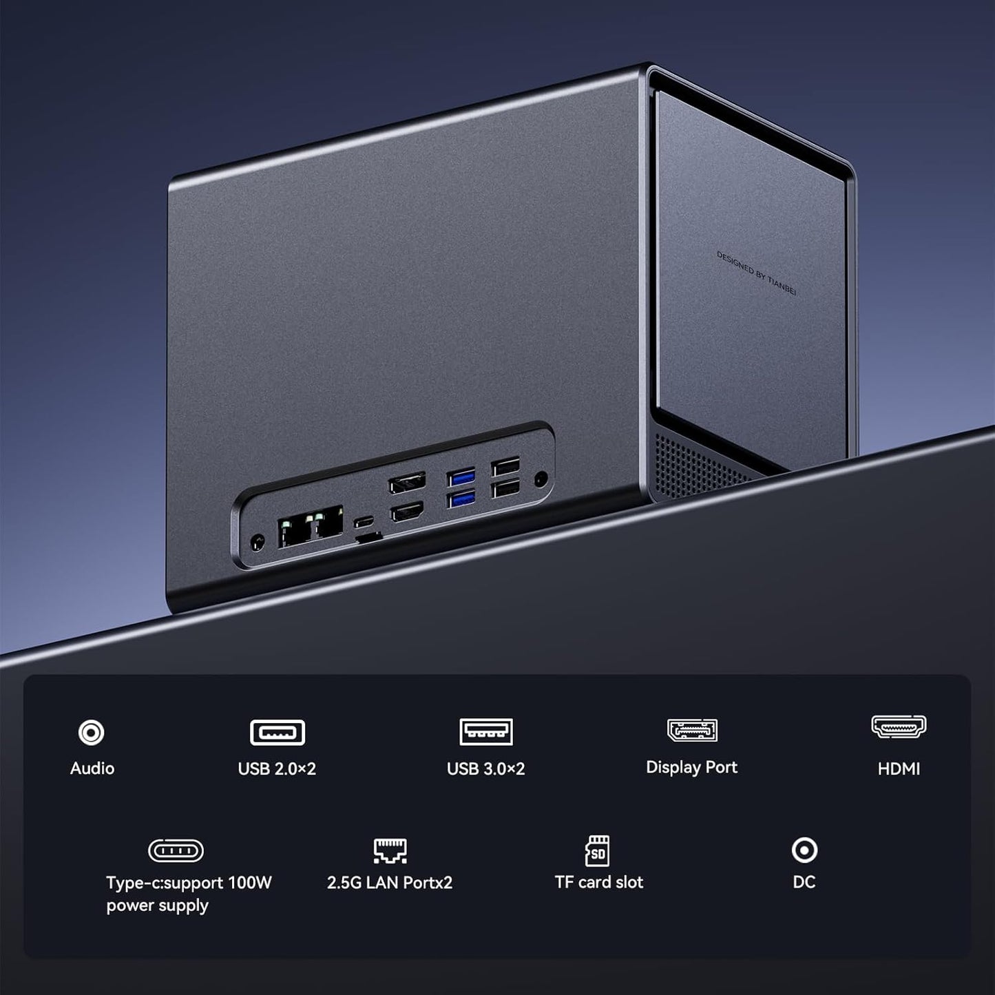 AOOSTAR WTR PRO AMD Ryzen 7 5825u 4 Bay NAS Mini PC, NO RAM NO SSD, 4K HDMI, 2 * M.2 NVMe Slots, 2.5/3.5 SATAx 4 Storage (Up to 4 * 22TB)