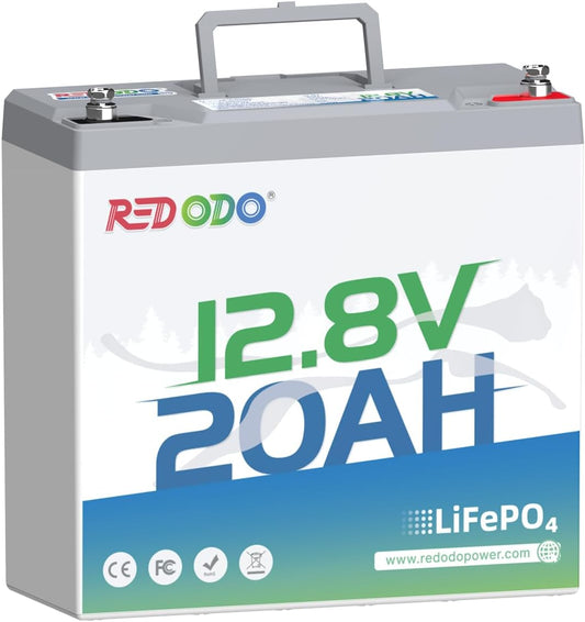 Redodo 12V 20Ah LiFePO4 Battery, 4000+ Deep Cycles Lithium Battery with 20A BMS, 256Wh Energy, Very Suitable For Outdoor Camping, Lighting, Fishing and More