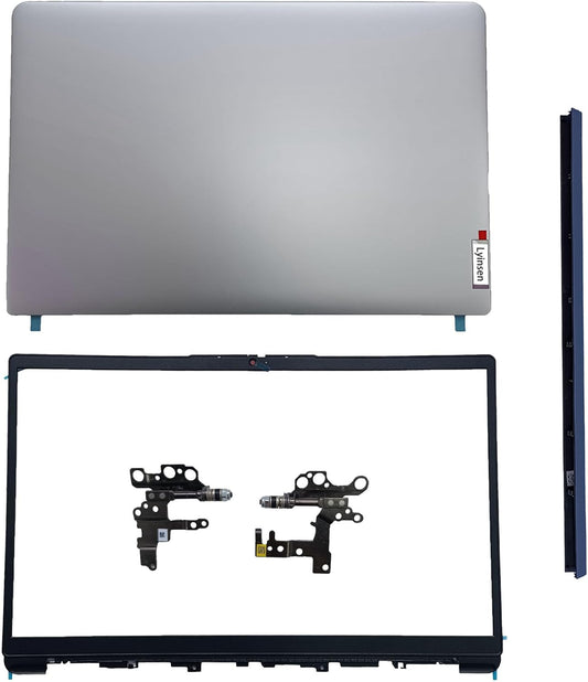Replacement Laptop LCD Cover Back Rear Top Lid Bezel Hinges with Hinge Cover for Lenovo IdeaPad 1 15ADA7 1 15AMN7 5CB1F36621 5B30S19034 5H50S29036 5CB1F36618 Silver