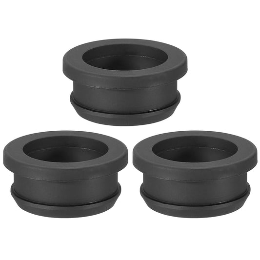 PATIKIL 32.6mm / 1-1/4 Inch Drill Hole,1 Inch ID Rubber Grommets, 3Pcs Top Hat Grommet for Wiring Eyelet Ring Gasket Automotive Firewall Cable Hole Plugs Wires Protection, Black