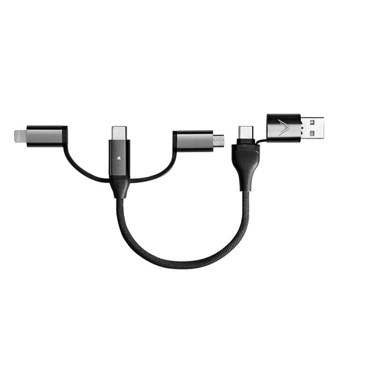 Futurizta Tech [Upgraded] Zeus-X 6-in-1 Universal Multi Cable (0.65ft/0.2m) Fast Charging 60W Laptop PD, QC3.0 & 27W Fast Charging & Data Sync, Military Grade Braided with Cable Organizer Strap