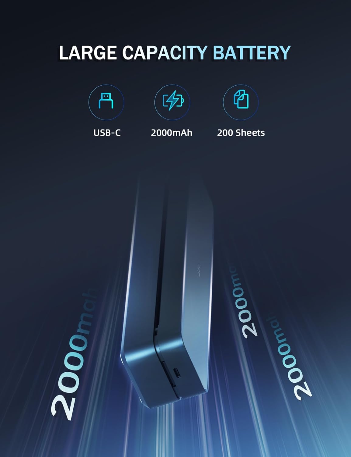 PRT Portable Printer Wireless for Travel, Inkless Bluetooth Compact Mobile Thermal Printer, Supports 8.5" X 11" US Letter, A4 A5, Compatible with iOS, Android, Laptop for Home Use, Office & Vehicles