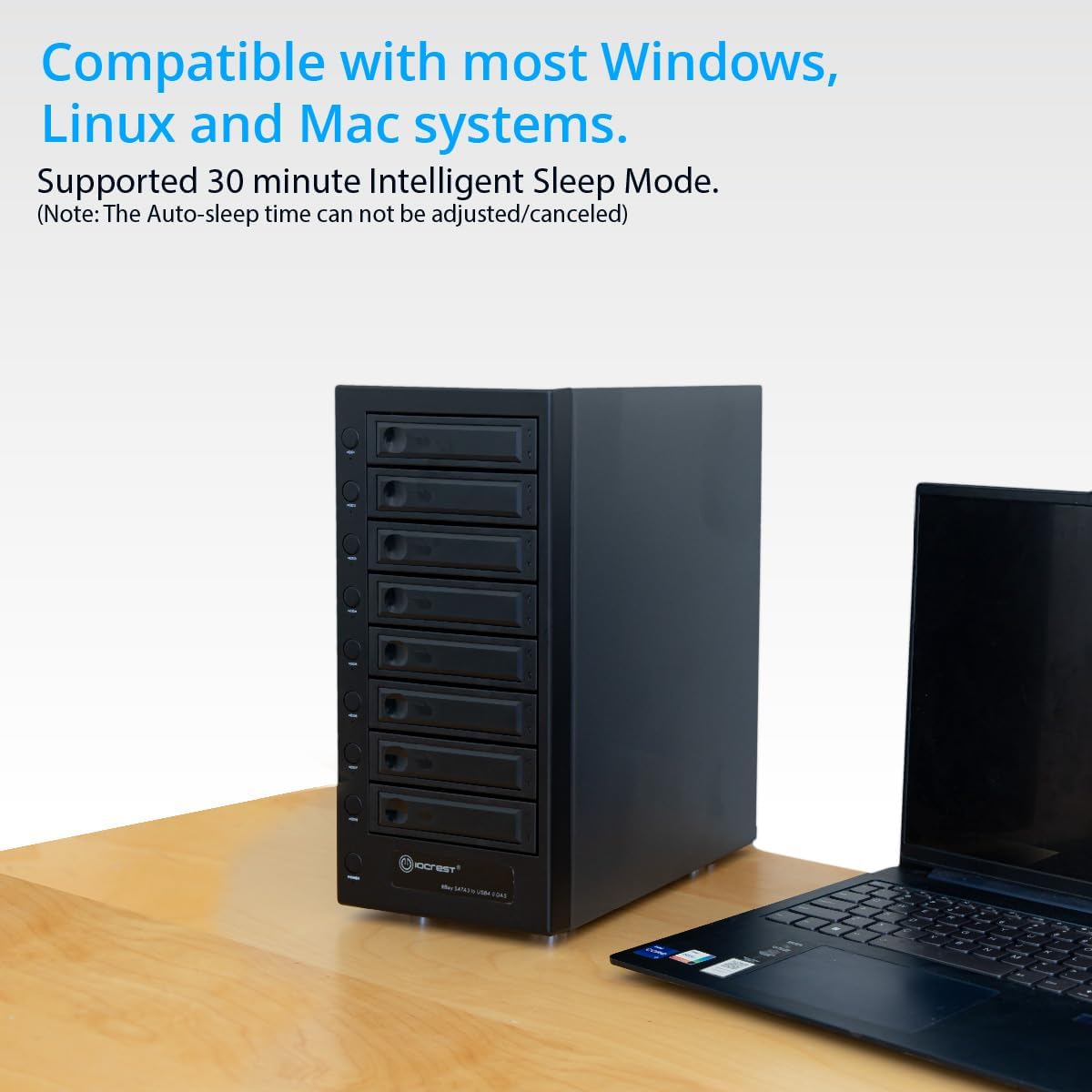 USB 4.0 (40Gbps) Type-C 8 Bay 2.5 Inch and 3.5 Inch SATA Hard Drive External Hard Drive Enclosure