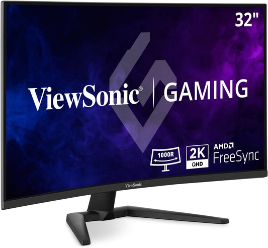ViewSonic VX3228C-2K 32 Inch 1440p Curved Gaming Monitor with 1ms, 180Hz, FreeSync, Eye Care, HDMI, and DisplayPort Inputs