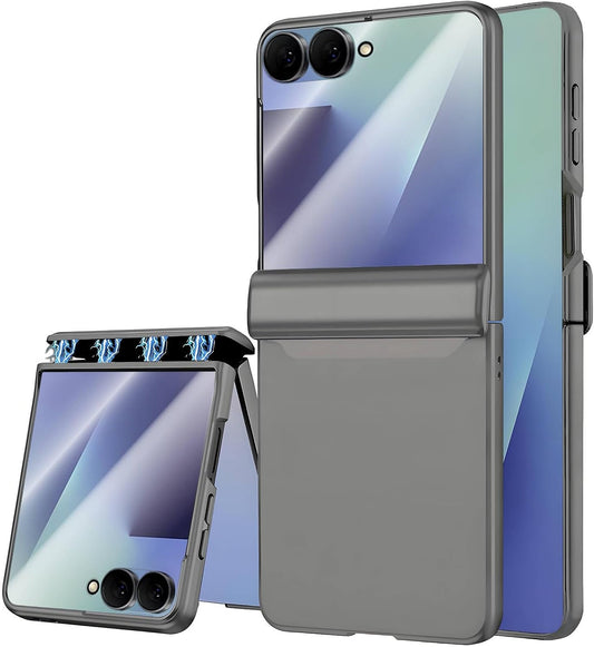 STORMTAL for Samsung Galaxy Z Flip 7 Case, Hinge Protection, Built-in Screen Protector, Wireless Charging, Shockproof, Slim Rugged Phone Protective Case for Galaxy Z Flip 7 Gray