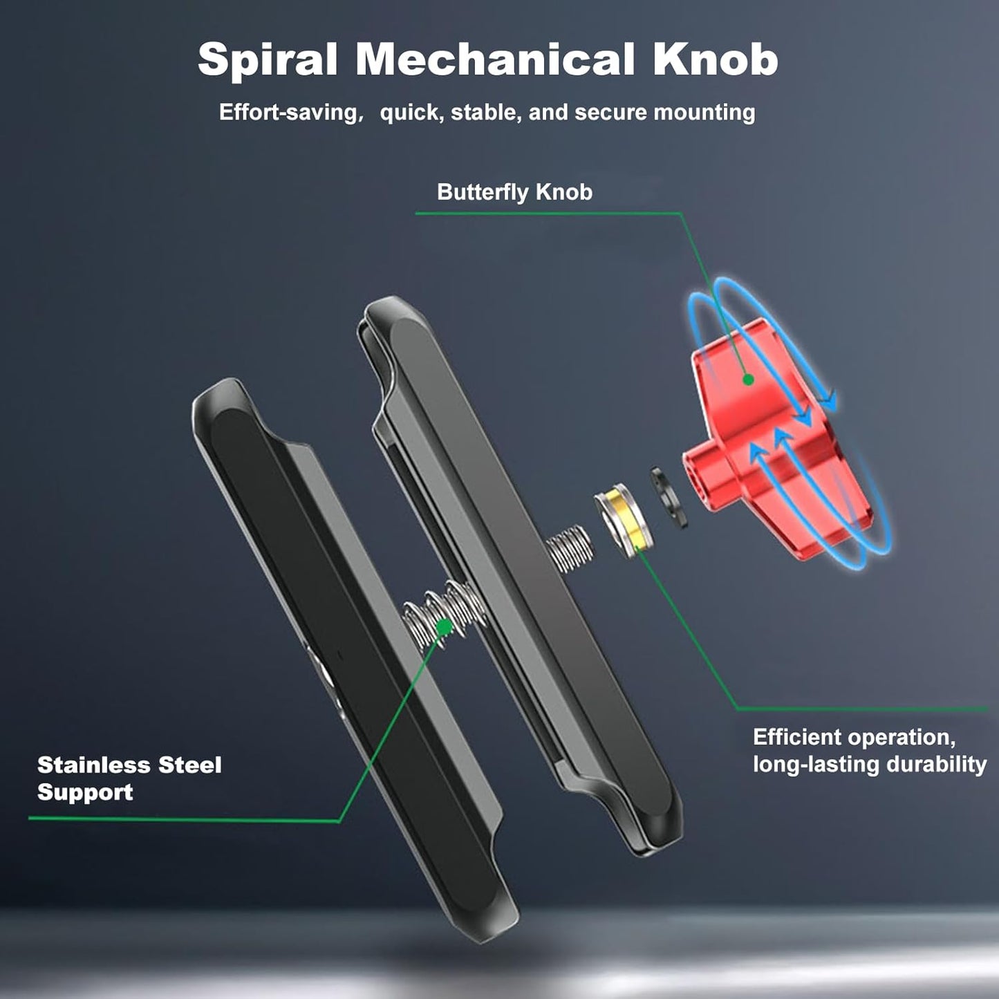 Camera Clamp Mount, Super Clamp Mount with Double Ball Head Magic Arm for Bike Handlebar & Aluminum Alloy & 360°Rotating Ebike Handlebar Bracket for DJl,Go pr0, lnsta36o X5 X4 X3,78005